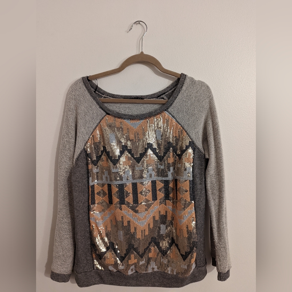 Potter's Pot Sequin Aztec Long Sleeve